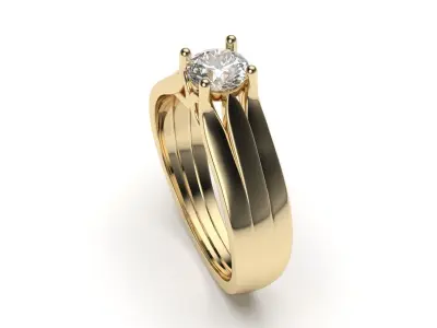solitaire with ring sizes  8 part S105 3D print model