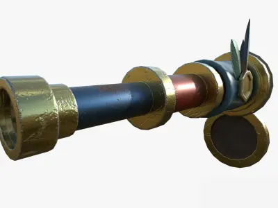 Cartoon Stylized Telescope 3D Model Low-poly 3D model