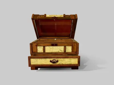 Vintage Jewelry Box Low-poly 3D model