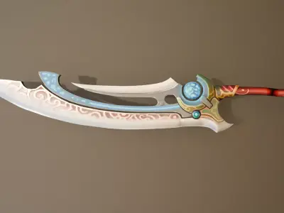Low-poly Game Ready Fantasy Sword Low-poly 3D model