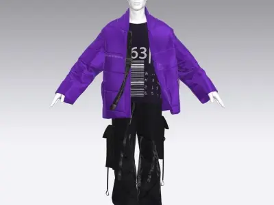 MALE CYBERPUNK SET  3D model