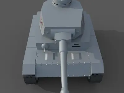 Cartoon Pz IV F2 Low-poly 3D model