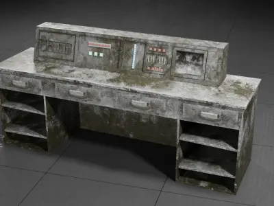 Abonded interior 3D  Low-poly 3D model