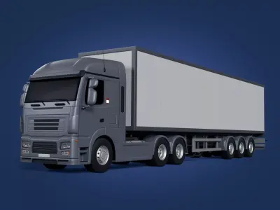 Generic Large Container Truck - Chiller Lorry - Refrigerator Box 3D model