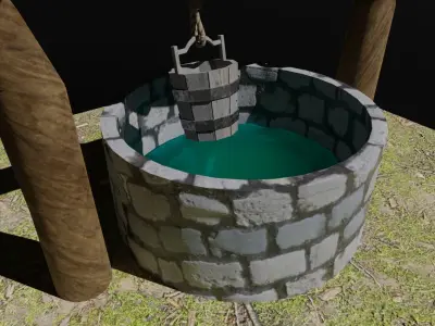 Medieval well 3D model purchase