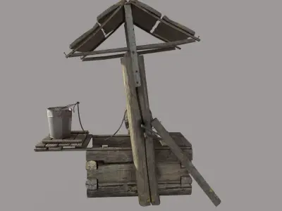Wooden Water Well 3D model purchase