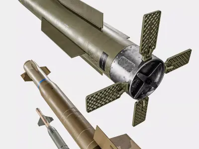 Bunker Buster Bomb Pack   GBU 57  15  28 Low-poly 3D model