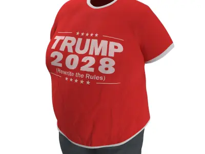 Patriotic TShirt Trump 2028 for the Fat Man 3D model