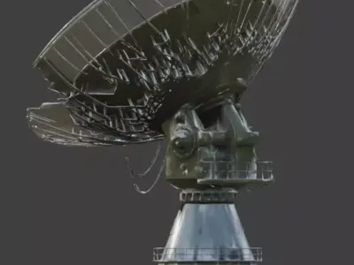 Abandoned High Tech Military Radar Dish 3D Model Low-poly 3D model