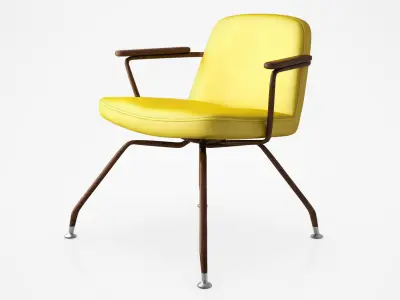 Mid-Century Spider Chair Yellow 3D model