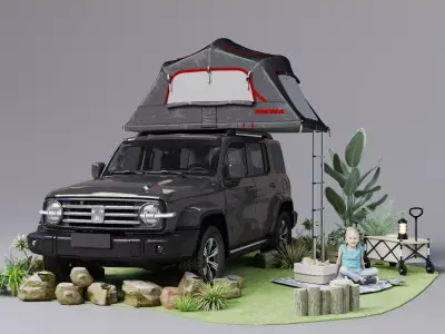 Car Tent Unfolded  3D model