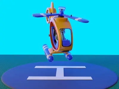 Childrens plastic toy helicopter 3D model