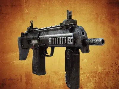 MP7 Submachine gun Low-poly 3D model purchase