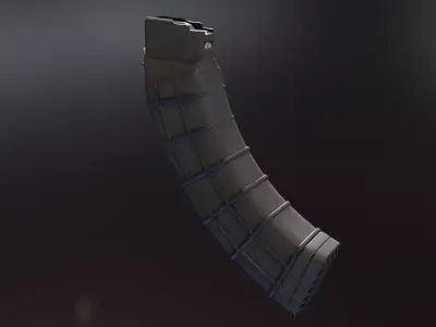 60 Round Quad AK magazine Low-poly 3D model