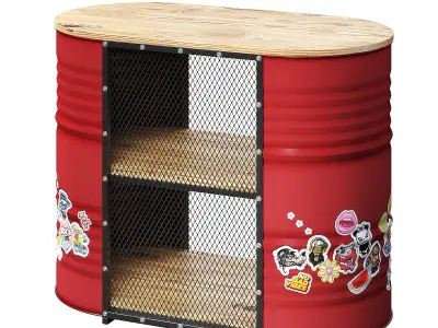 Barrel reception desk 3D model