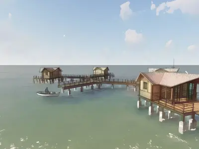 Hotel Beach 3D model get