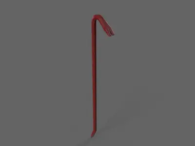 PBR Crowbar V2Red Low-poly 3D model