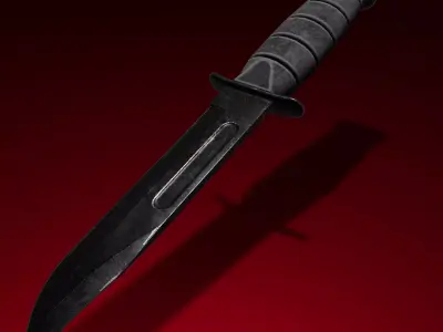 Combat Knife Low-poly 3D model 7
