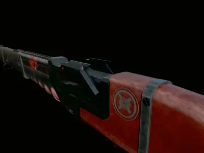 High Powered Sci-Fi Shotgun  Low-poly 3D model