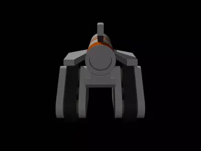 Stylized Low Poly Tank Mega Missile Game Ready Low-poly 3D model