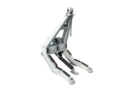 Rescue boat with a crane 3D model