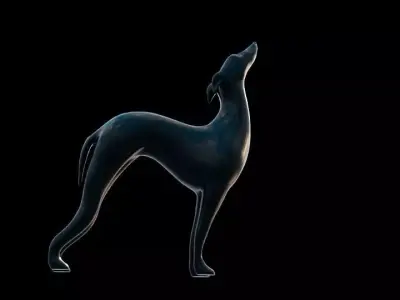 Art Deco Dog Statue Low-poly 3D model