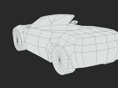 Modern Sports Car Convertible Low-poly 3D model