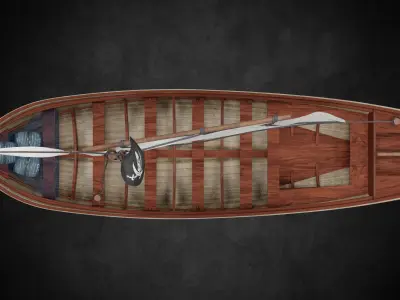 Pirate Boat no textures Low-poly 3D model