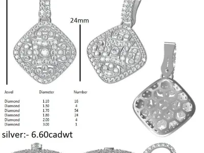 Art Deco silver  3D print model