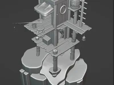 Stylized Environment Fish Dock 3D model