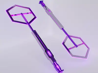 Cyber Ax Low-poly 3D model