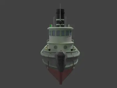  steam boat  Low-poly 3D model