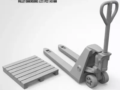Pallet truck 1-35 scale diorama accessory 3D print model