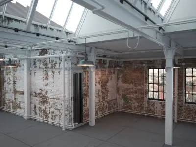 Old vintage industrial Loft Studio Apartment with brick walls 3D model