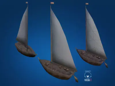 Fishing Boat Low Poly Low-poly 3D model