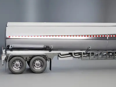 Tanker Semi-Truck Trailer 3D model