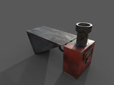 SCIFI Steampunk table Free low-poly 3D model