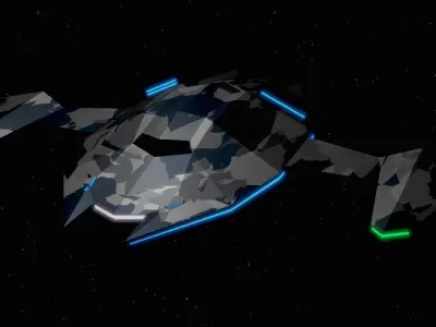 Detroit spaceship Low-poly 3D model