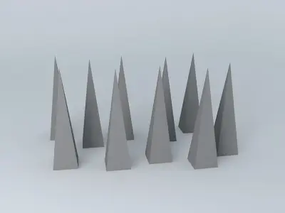 Spikes group of cones Free 3D model