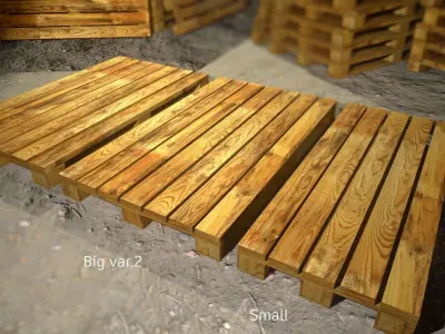 Wooden Pallet Collection  Low-poly 3D model
