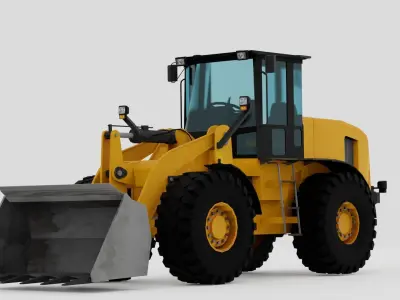 Loader wheel Low-poly 3D model