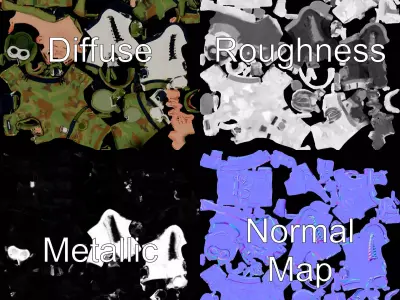 Camouflage Soldier model pack Low-poly 3D model