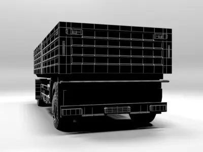 TRUCK TRAILER 2 LOWPOLY Low-poly 3D model