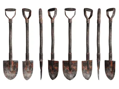 Old shovel Low-poly 3D model