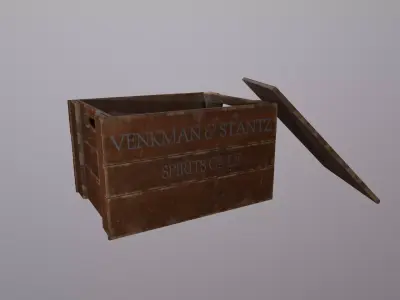 Antique Wood Crate Low-poly 3D model