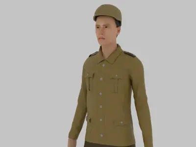 WWI Soldier Low-poly 3D model