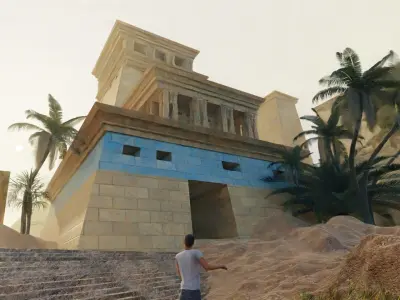 egyptian temple scene made in blender 3D model