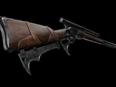 Winchester Wingfield 1873 rifle Low-poly 3D model