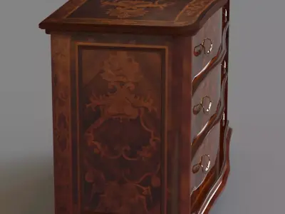 EB Rich inlay cabinet Low-poly 3D model