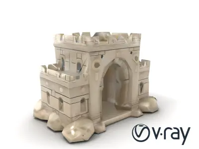 Underwater Castle Archway Design model pack Low-poly 3D model